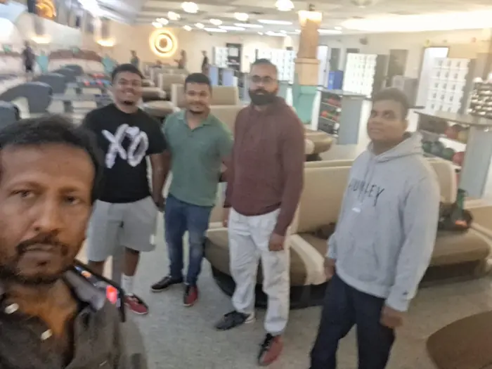 A group selfie of members at the bowling centre